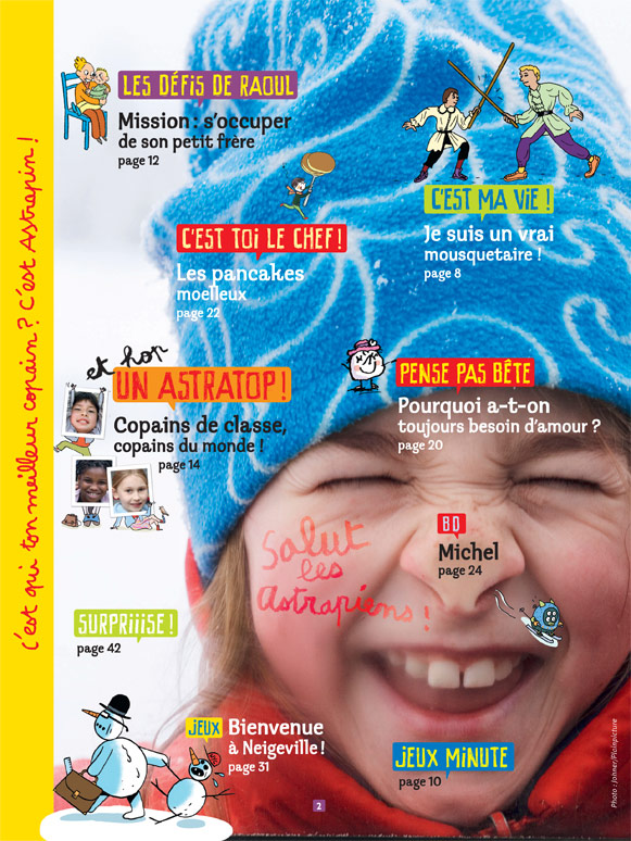 Sommaire du numéro d’Astrapi du 15 janvier 2014