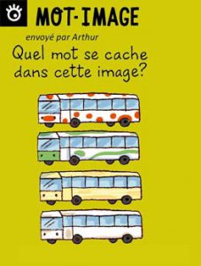 Mot-image, envoyé par Arthur - Quel mot se cache dans cette image ? Réponse : quatre-quarts, le gâteau (4 cars).