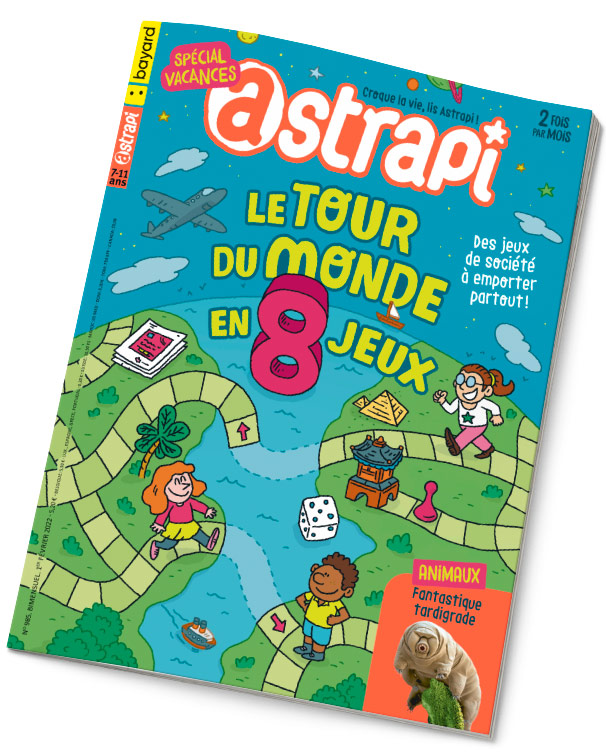 Couverture du magazine Astrapi n°985, 1er février 2022 - Le tour du monde en 8 jeux