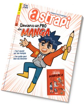 Couverture du magazine Astrapi n°987, 1er mars 2022 - Deviens un pro du manga. Tout savoir sur les mangas + 1 guide pour bien dessiner les mangas