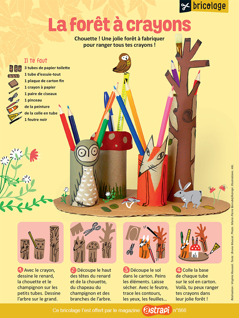 Bricolage pour la rentrée : “La forêt à crayons”, Astrapi n°866