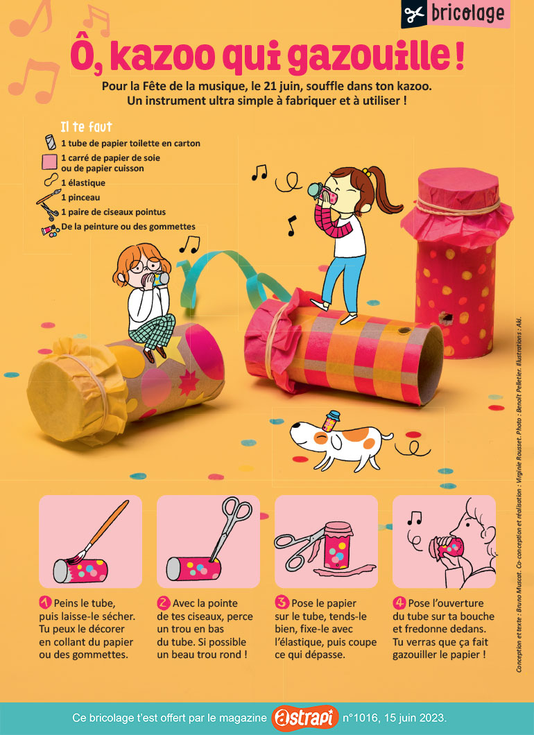 Bricolage pour la fête de la Musique le kazoo qui gazouille Astrapi