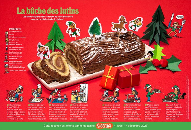 5 Décos papiers pour bûche de Noël