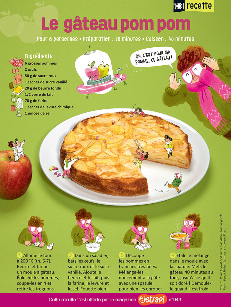 Recette sucrée d'Astrapi : le gâteau pom pom