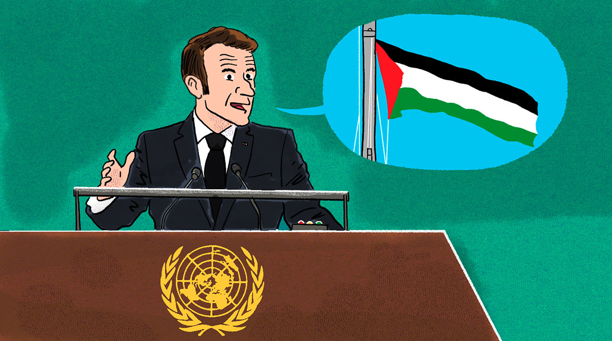 © Nikol. Salut l'info ! 26 septembre 2025. Dossier : la reconnaissance de la Palestine par E. Macron à l'ONU..